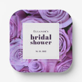 Modernes Brautparty für Minimalistische Lila Rose Pappteller (Vorderseite)