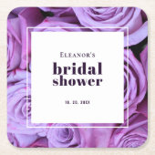 Modernes Brautparty für Minimalistische Lila Rose Rechteckiger Pappuntersetzer (Vorderseite)