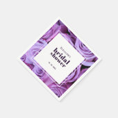 Modernes Brautparty für Minimalistische Lila Rose Serviette (Ecke)