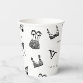 Modernes Brautparty für Pinselskripte Pappbecher (Vorderseite)