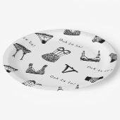 Modernes Brautparty für Pinselskripte Pappteller (Schrägansicht)