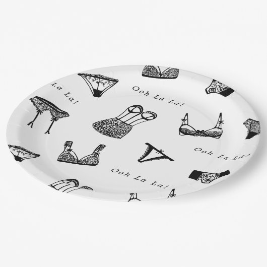 Modernes Brautparty für Pinselskripte Pappteller (Schrägansicht)