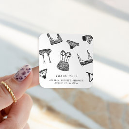 Modernes Brautparty für Pinselskripte Quadratischer Aufkleber