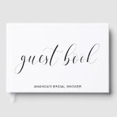 Modernes Brautparty für Schwarz-Weiß-Typografie Gästebuch (Vorderseite)
