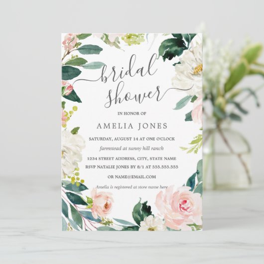 Modernes Brautparty für Wasserfarben Einladung (Stehend Vorderseite)