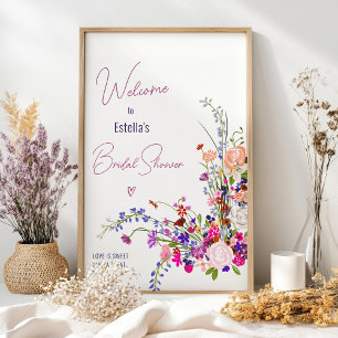 Modernes Brautparty für wild lebende Blume Poster