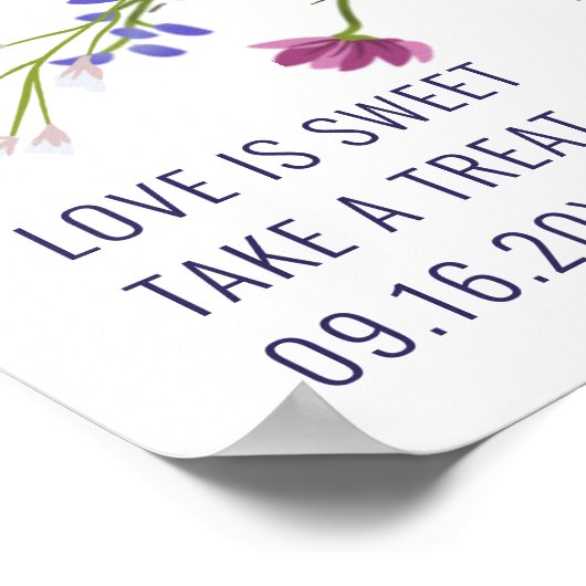 Modernes Brautparty für wild lebende Blume Poster (Ecke)