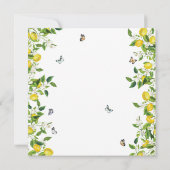 Modernes Brautparty für Zitronen und Schmetterling Einladung (Rückseite)