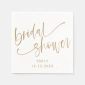 Modernes Brautparty Gold Script & White Serviette (Vorderseite)