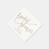 Modernes Brautparty Gold Script & White Serviette (Ecke)