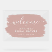 Modernes Brautparty Herzlich willkommen in rosa Fa Acrylschild (Vorderseite)