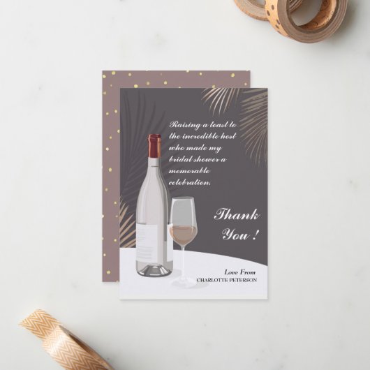 Modernes Brautparty Host Vielen Dank Mitteilungskarte (Vorderseite/Rückseite Beispiel)