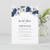 Modernes Brautparty in Blau und Weiß Einladung (Stehend Vorderseite)