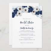 Modernes Brautparty in Blau und Weiß Einladung (Vorne/Hinten)