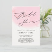 Modernes Brautparty in Rosa Einladung (Stehend Vorderseite)