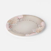 Modernes Brautparty in Rosa und Gold Pappteller (Schrägansicht)