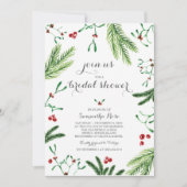 Modernes Brautparty in Rot und Grün Einladung (Vorderseite)