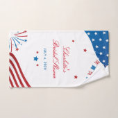 Modernes Brautparty in Rot-Weiß und Blau Handtuch (Handtuch)