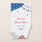 Modernes Brautparty in Rot-Weiß und Blau Handtuch (Handtuch)