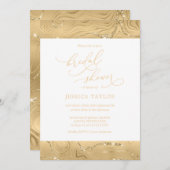 Modernes Brautparty Luxus Gold Einladung (Vorne/Hinten)