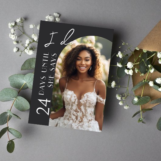 Modernes Brautparty Minimalistisch Arch Foto Einladung