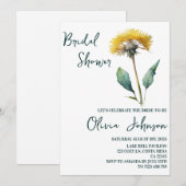 Modernes Brautparty Minimalistisch Field Blume Einladung (Vorne/Hinten)