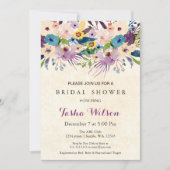 Modernes Brautparty mit Aquarellblumen laden Einladung (Vorderseite)