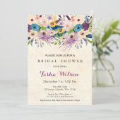 Modernes Brautparty mit Aquarellblumen laden Einladung (Stehend Vorderseite)