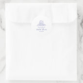 Modernes Brautparty mit Blauer Hand Runder Aufkleber (Tasche)
