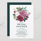 Modernes Brautparty mit Blumen Einladung (Vorne/Hinten)