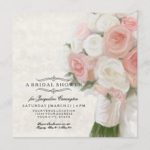 Modernes Brautparty mit Blumen Elegante Lace Damas Einladung