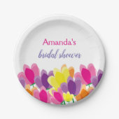 Modernes Brautparty mit Blumen Pappteller (Vorderseite)