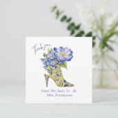 Modernes Brautparty mit Blumenbezug Danke Karte (Stehend Vorderseite)