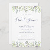 Modernes Brautparty mit Blumengrün Einladung (Vorne/Hinten)