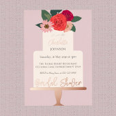 Modernes Brautparty mit Blumenkuchen Gold Folieneinladung