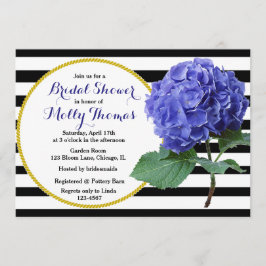 Modernes Brautparty mit Chic Blue Hydrangea Weddin Einladung