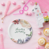 Modernes Brautparty mit floraler Wasserfarbe Party Pappteller (Party)