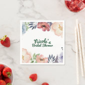 Modernes Brautparty mit floraler Wasserfarbe Party Serviette (Beispiel)