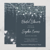 Modernes Brautparty mit grauem und weißem Hanglich Einladung (Vorne/Hinten)