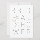 Modernes BRAUTPARTY mit minimalem Weißgraustrand Einladung (Vorderseite)