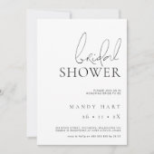 Modernes Brautparty mit Minimalistischem Text und Einladung (Vorderseite)