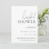 Modernes Brautparty mit Minimalistischem Text und Einladung (Stehend Vorderseite)