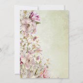 Modernes Brautparty mit rosa Rosen und Lilien Einladung (Rückseite)