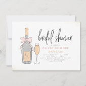 Modernes Brautparty mit rosa und goldfarbenem Cham Einladung (Vorderseite)