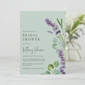 Modernes Brautparty mit schlichten, grünen Farbtön Einladung (Stehend Vorderseite)