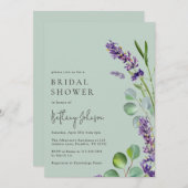 Modernes Brautparty mit schlichten, grünen Farbtön Einladung (Vorne/Hinten)