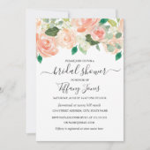 Modernes Brautparty Peach Wassercolor Einladung (Vorderseite)