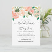 Modernes Brautparty Peach Wassercolor Einladung (Stehend Vorderseite)