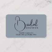 Modernes Brautparty Registry Dusty Blue Begleitkarte (Vorderseite)