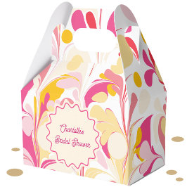 Modernes Brautparty Retro Abstrakt rosa Wavy Geschenkschachtel